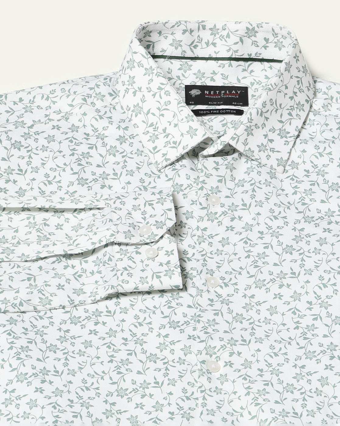 NETPLAY | Men Floral Slim Fit Shirt|6
