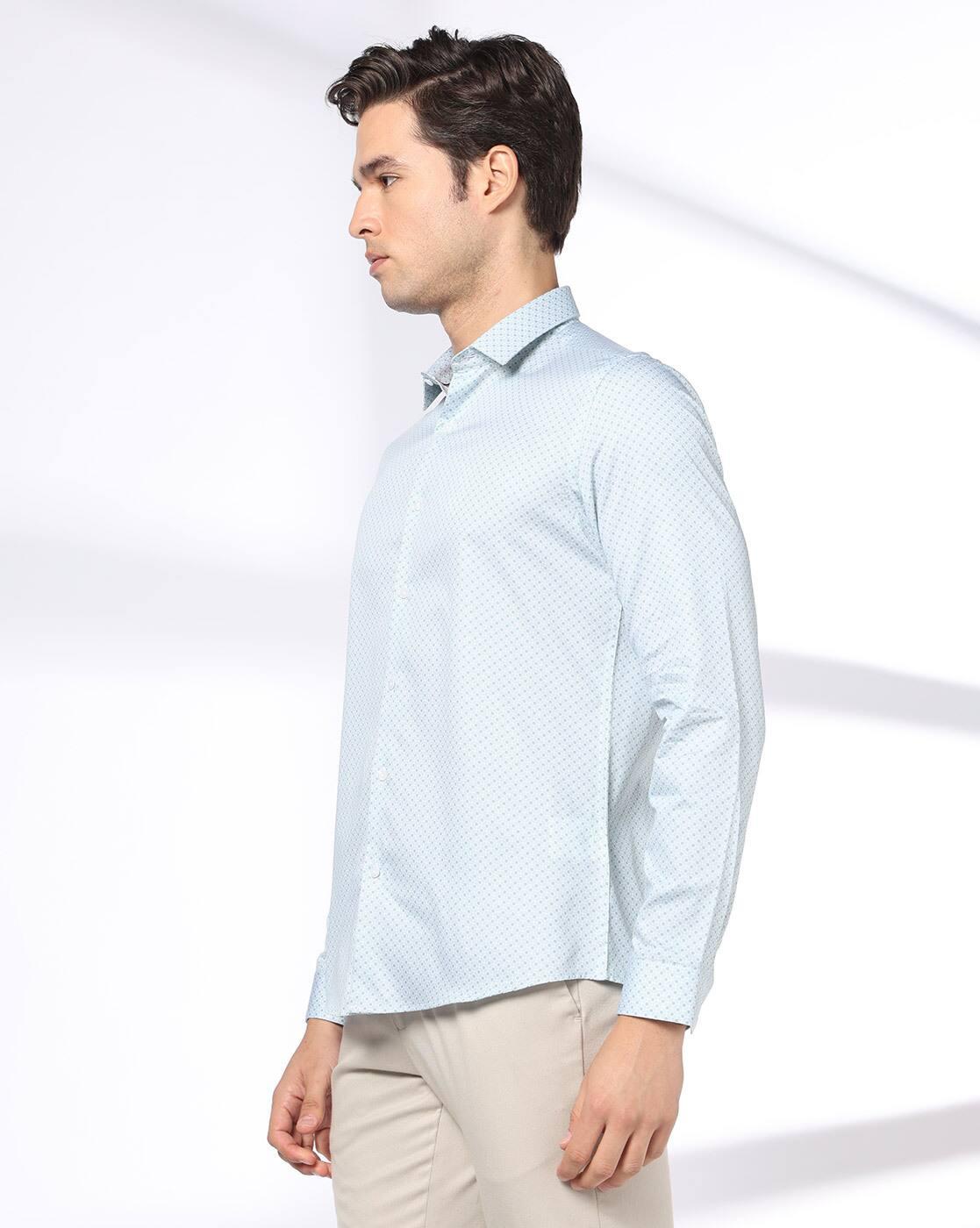 NETPLAY | Men Micro Print Slim Fit Shirt|2