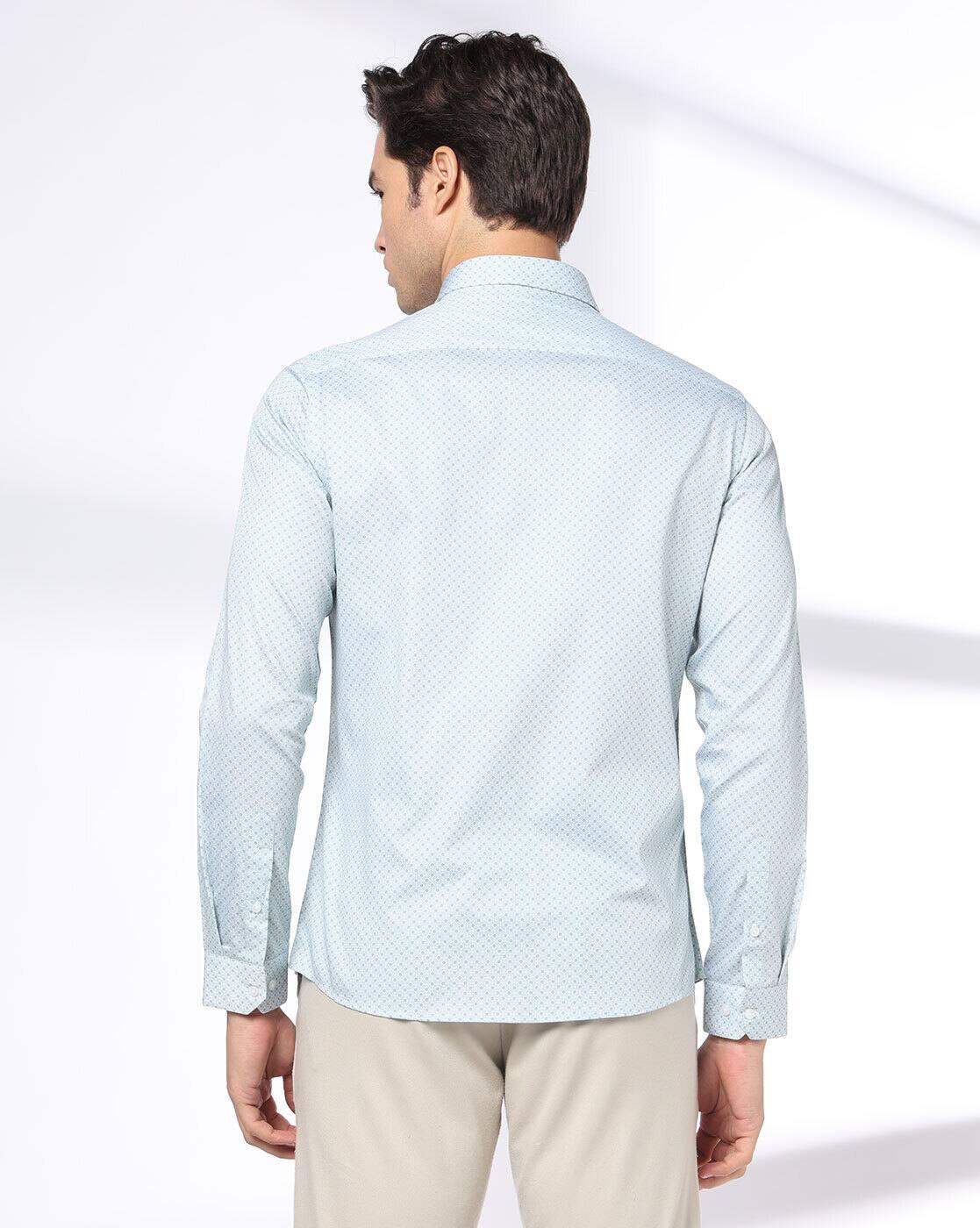 NETPLAY | Men Micro Print Slim Fit Shirt|3