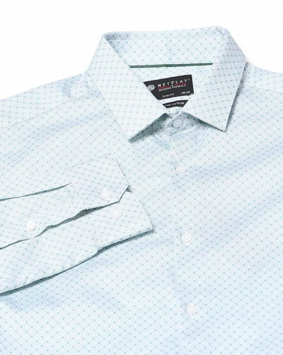 NETPLAY | Men Micro Print Slim Fit Shirt|5