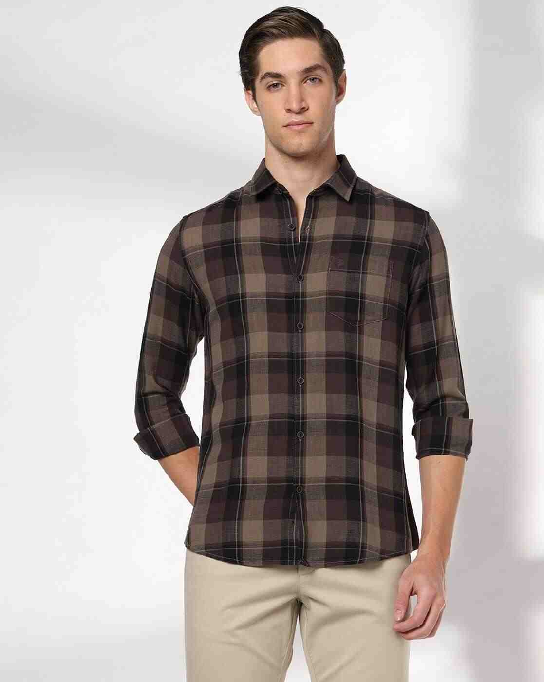NETPLAY | Men Checked Slim Fit Shirt with Patch Pocket|4