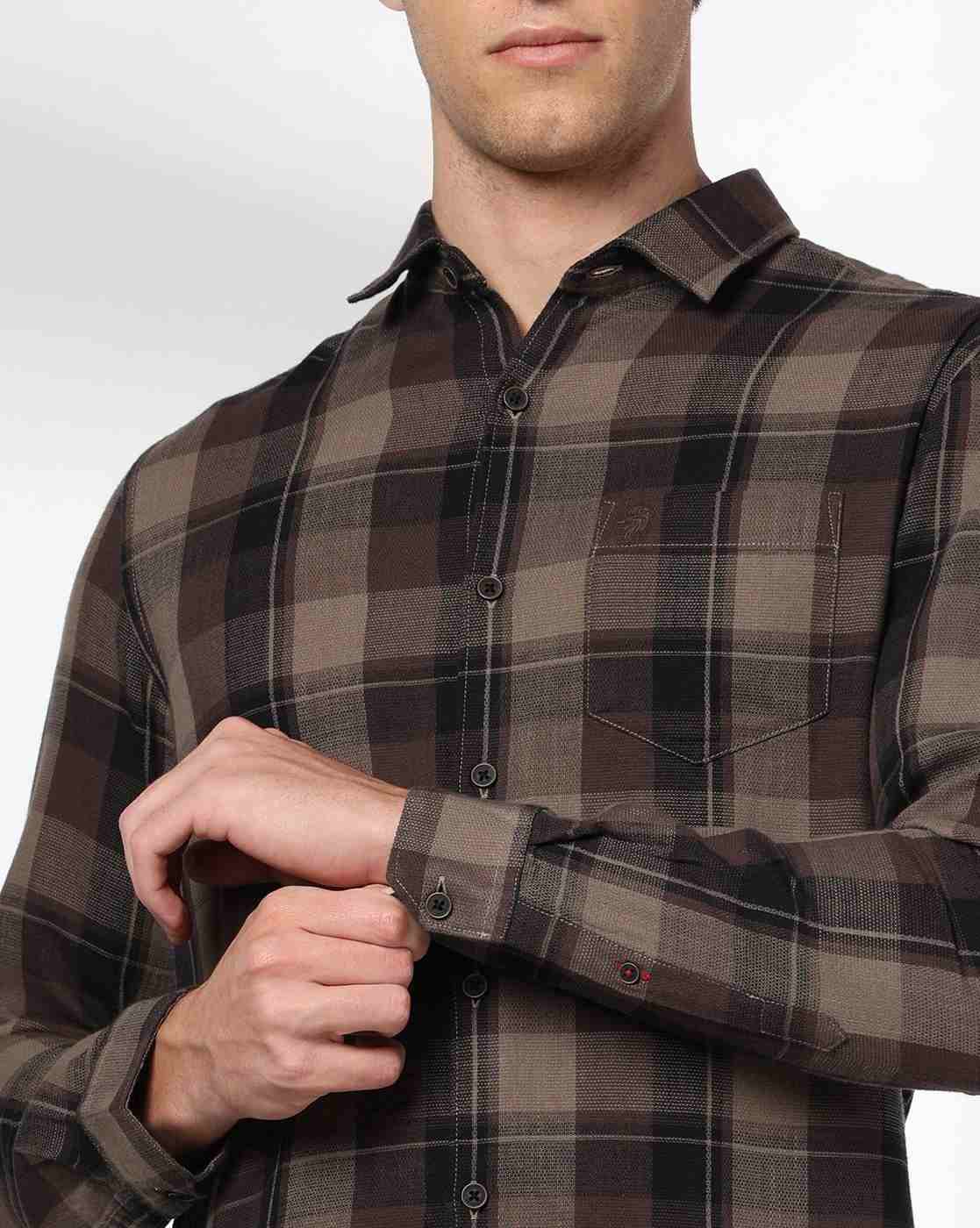 NETPLAY | Men Checked Slim Fit Shirt with Patch Pocket|5