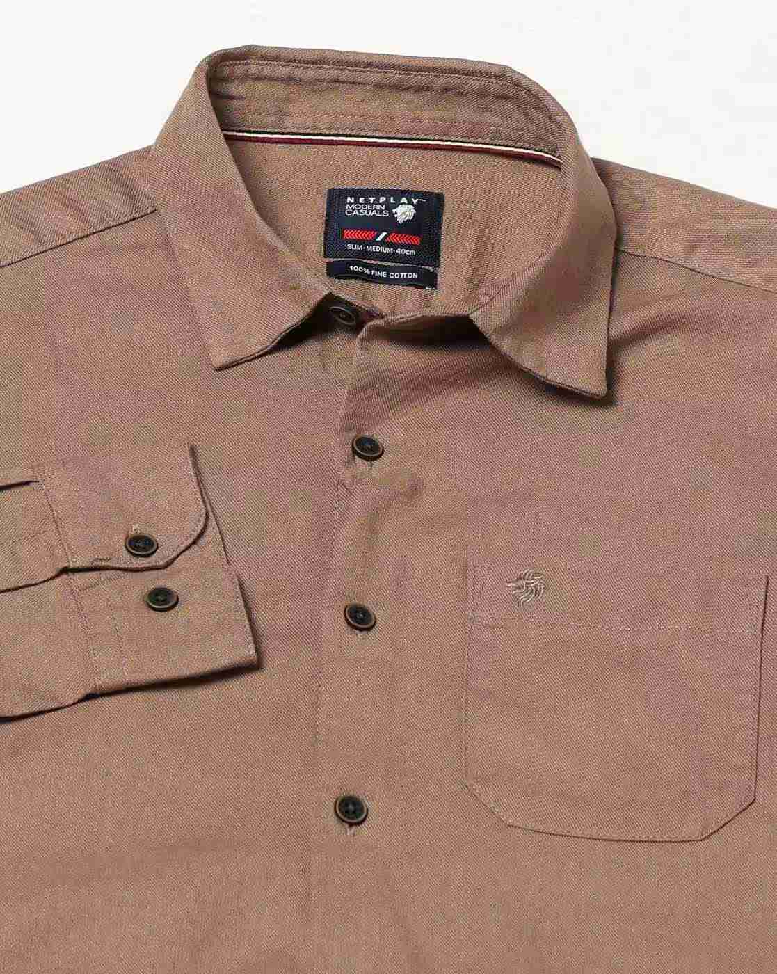 NETPLAY | Men Slim Fit Shirt with Patch Pocket|5