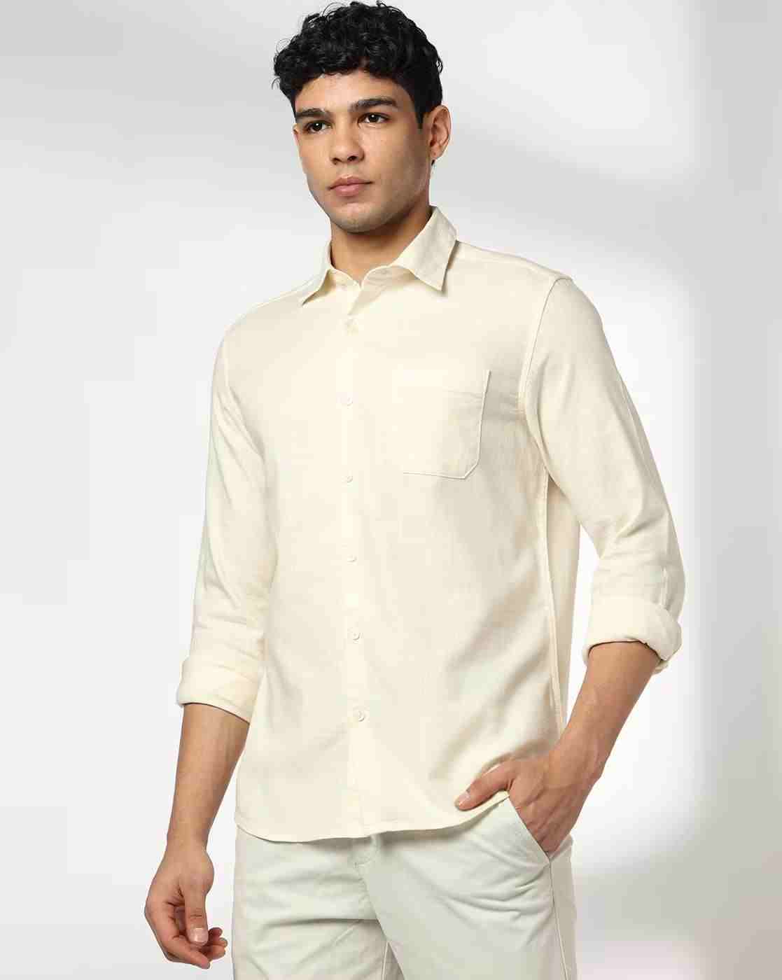 Men Slim Fit Cotton Shirt with Patch Pocket