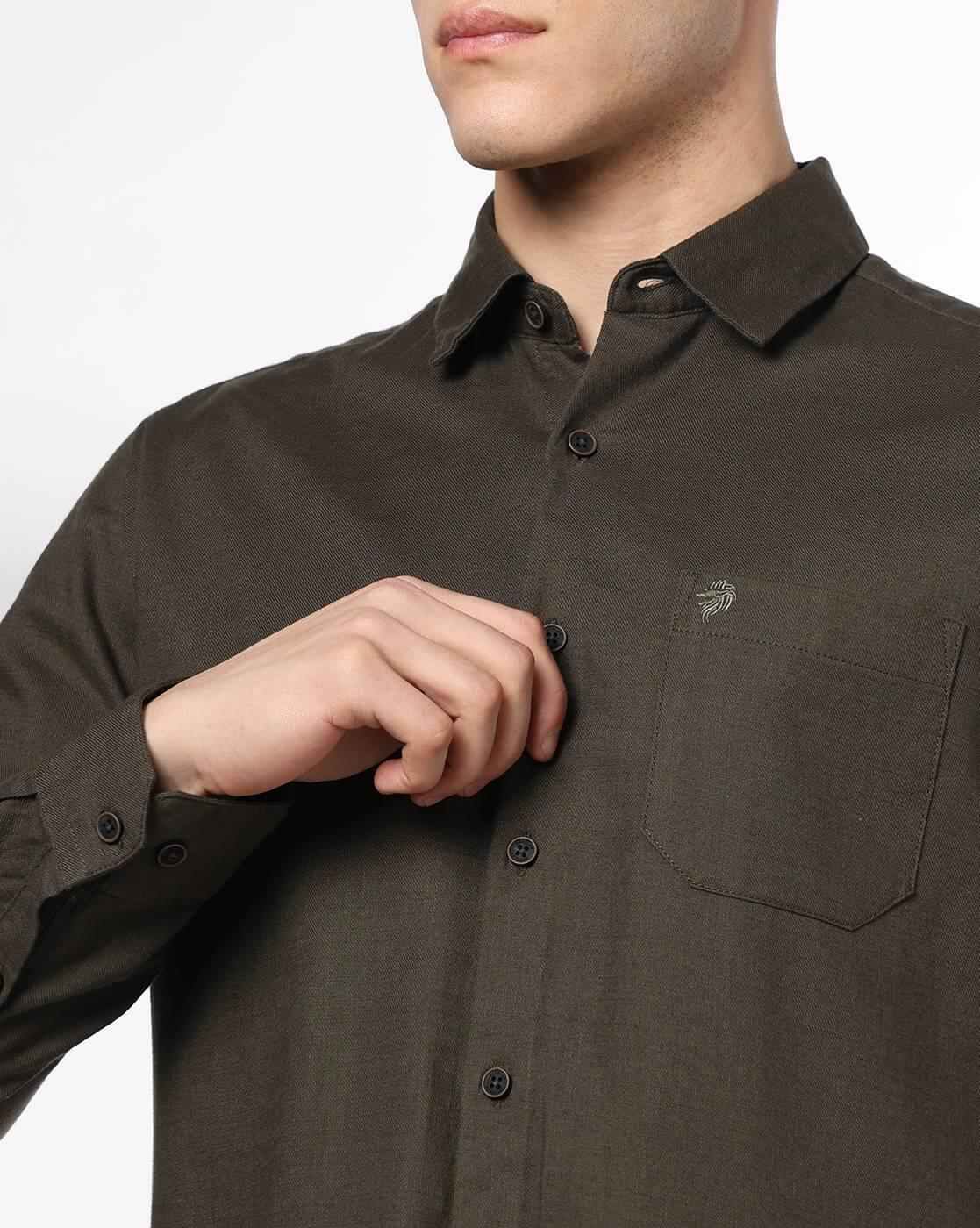 NETPLAY | Men Slim Fit Cotton Shirt with Patch Pocket|4