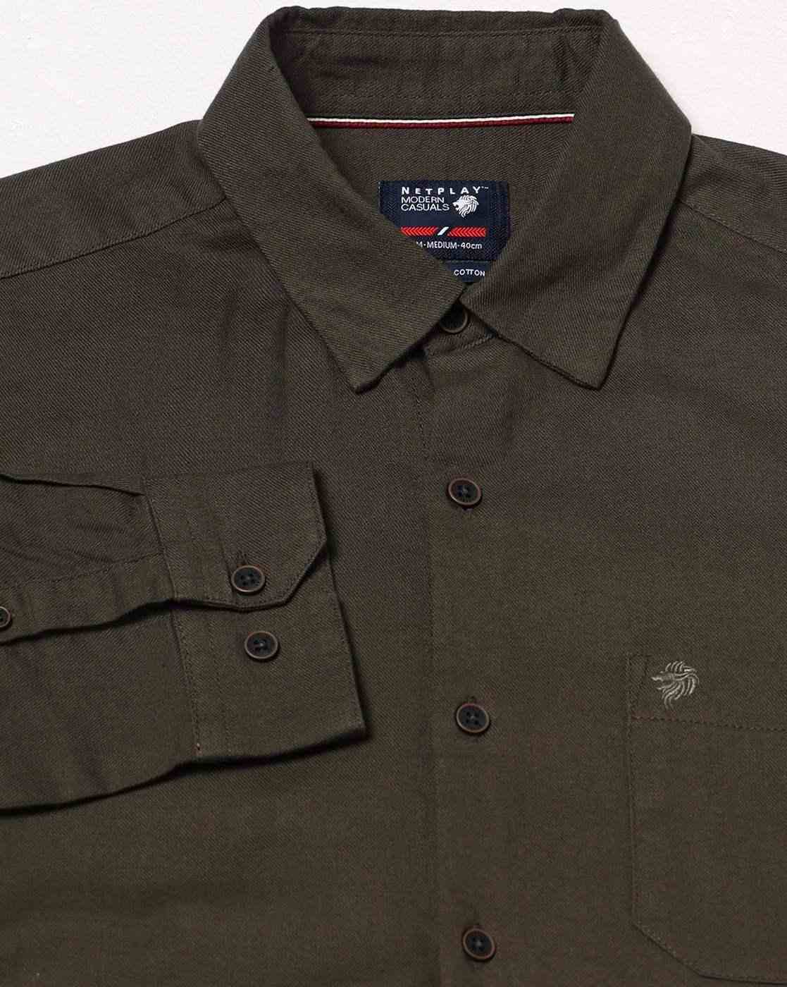 NETPLAY | Men Slim Fit Cotton Shirt with Patch Pocket|5