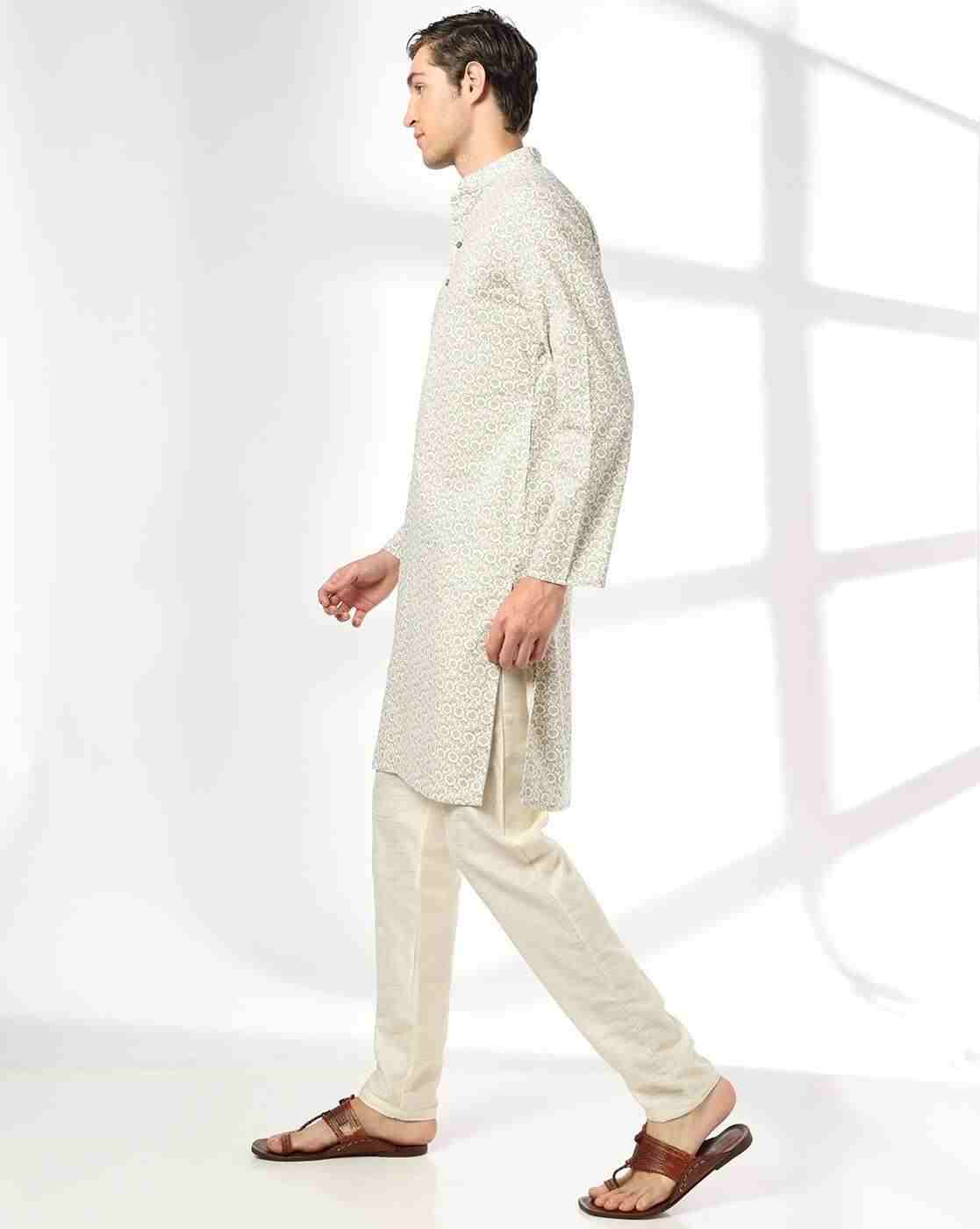 NETPLAY | Men Floral Print Slim Fit Kurta|1