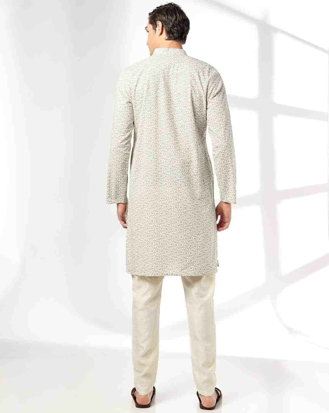 NETPLAY | Men Floral Print Slim Fit Kurta|2