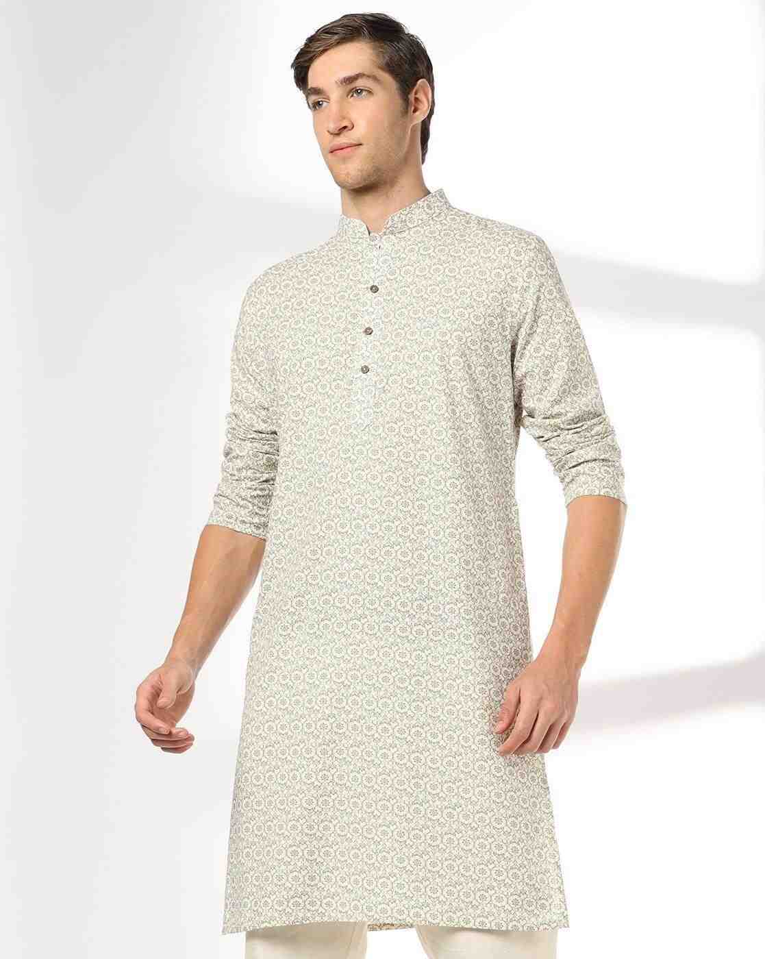 NETPLAY | Men Floral Print Slim Fit Kurta|3