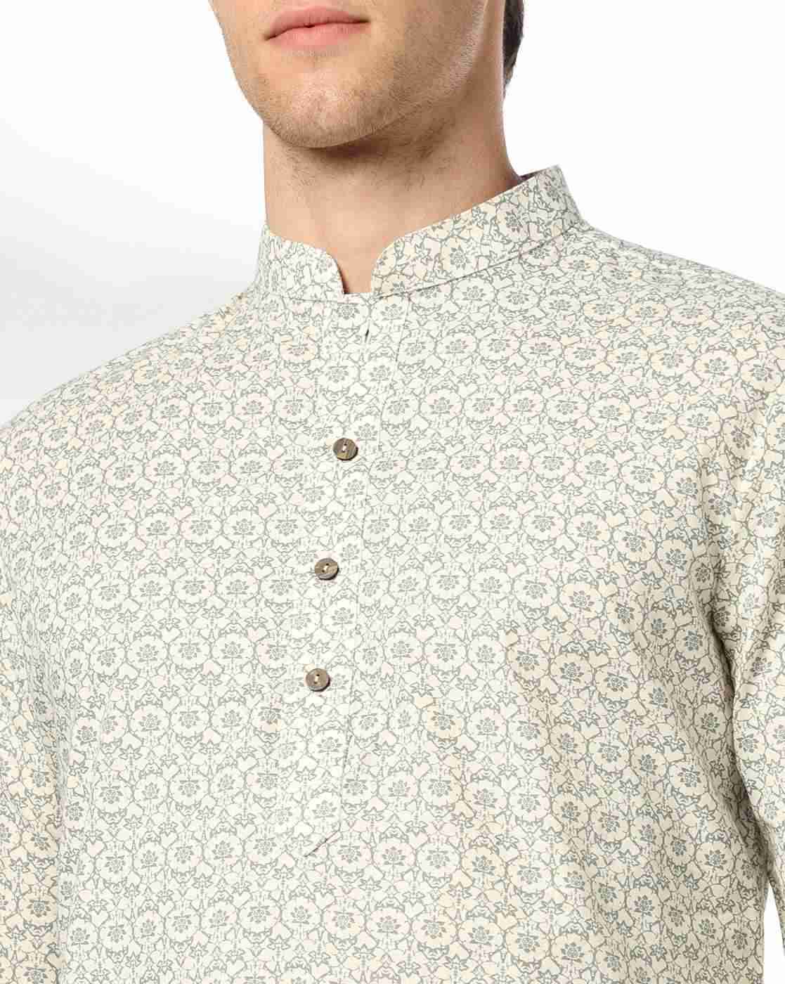 NETPLAY | Men Floral Print Slim Fit Kurta|4