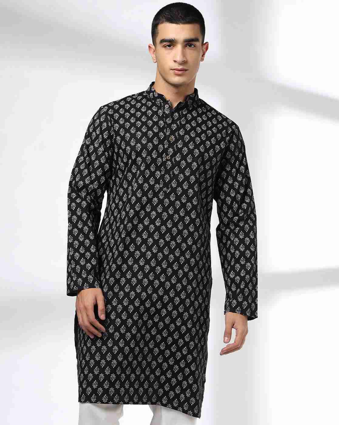 NETPLAY | Men Floral Print Regular Fit Kurta|3