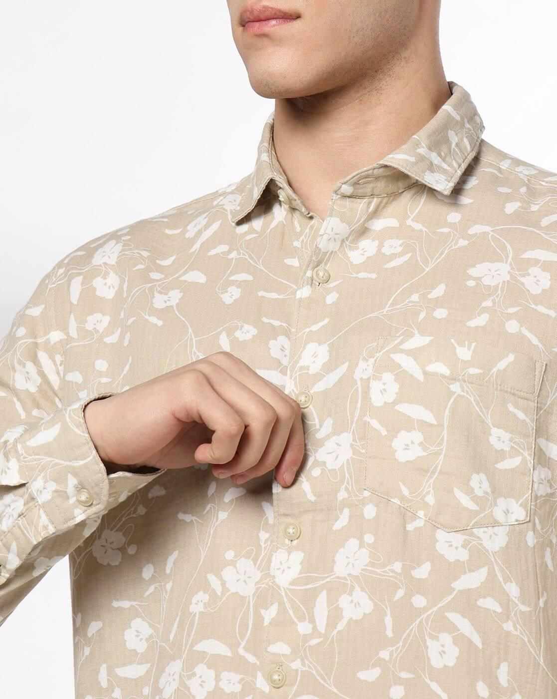 NETPLAY | Men Floral Print Slim Fit Cotton Shirt|4