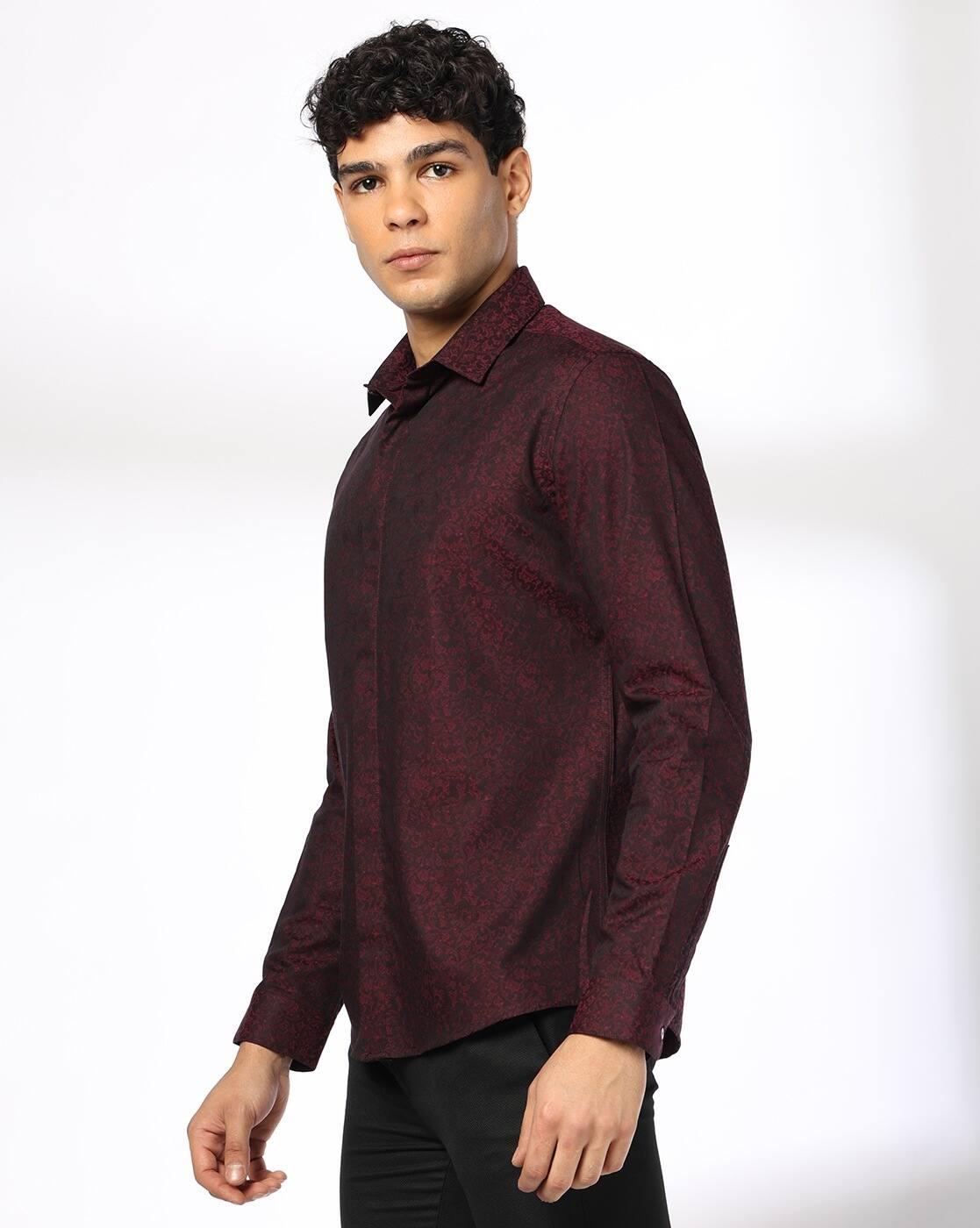 NETPLAY | Men Printed Slim Fit Cotton Shirt|1