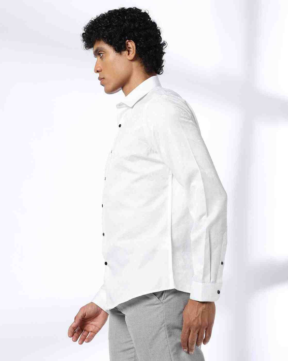 NETPLAY | Men Patterned Slim Fit Shirt|1