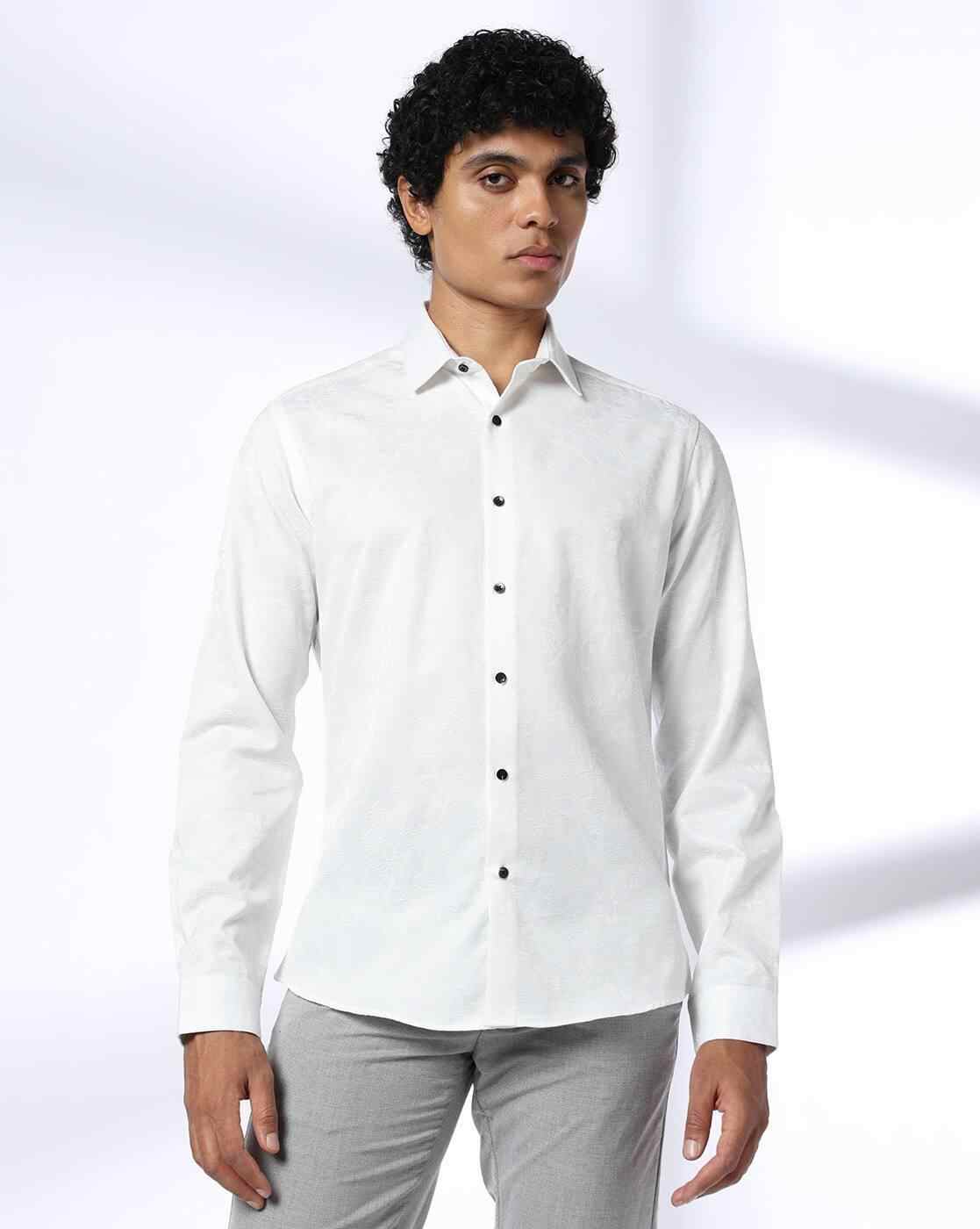 NETPLAY | Men Patterned Slim Fit Shirt|3