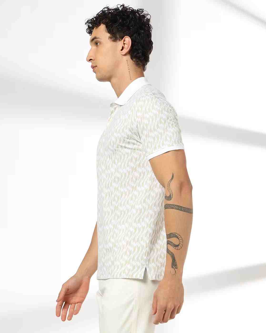 NETPLAY | Men All-Over Print Slim Fit Polo T-Shirt|1