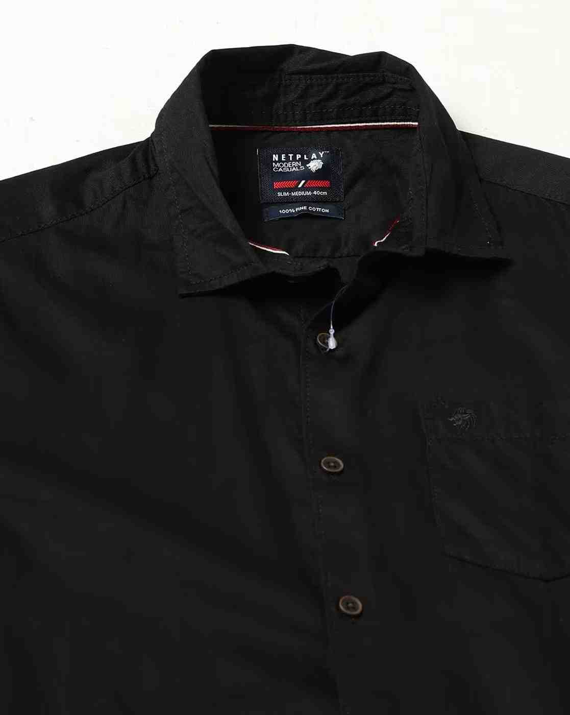 NETPLAY | Men Slim Fit Cotton Shirt with Patch Pocket|5