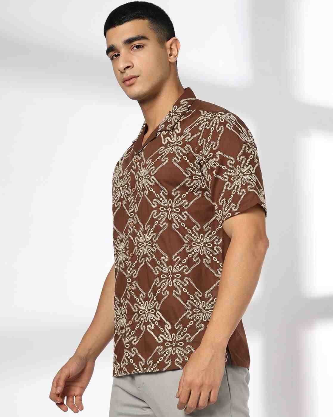 NETPLAY | Men Embroidered Slim Fit Shirt|1