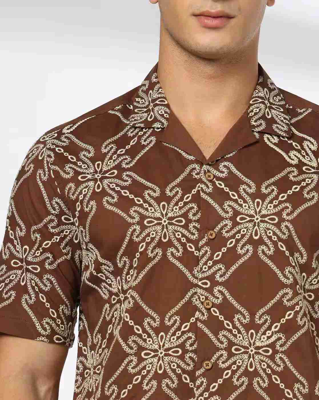 NETPLAY | Men Embroidered Slim Fit Shirt|3