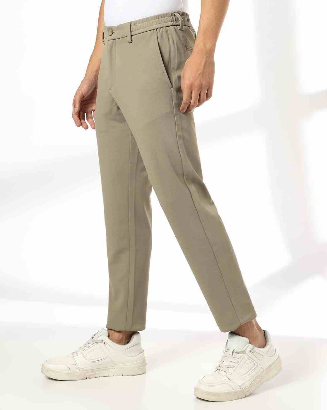 NETPLAY | Men Slim Fit Flat-Front Trousers|1