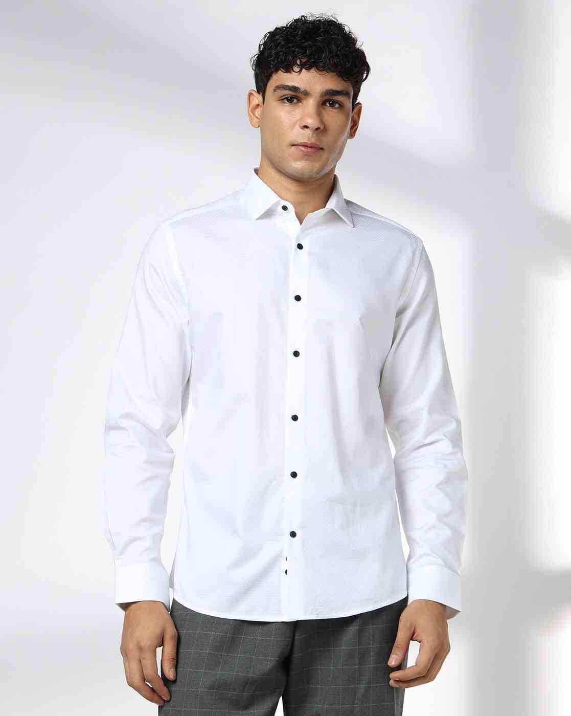 NETPLAY | Men Patterned Slim Fit Shirt|3