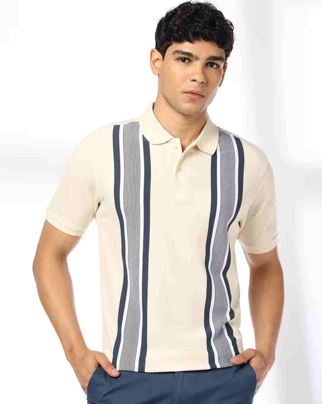 NETPLAY | Men Striped Slim Fit Polo T-Shirt|0