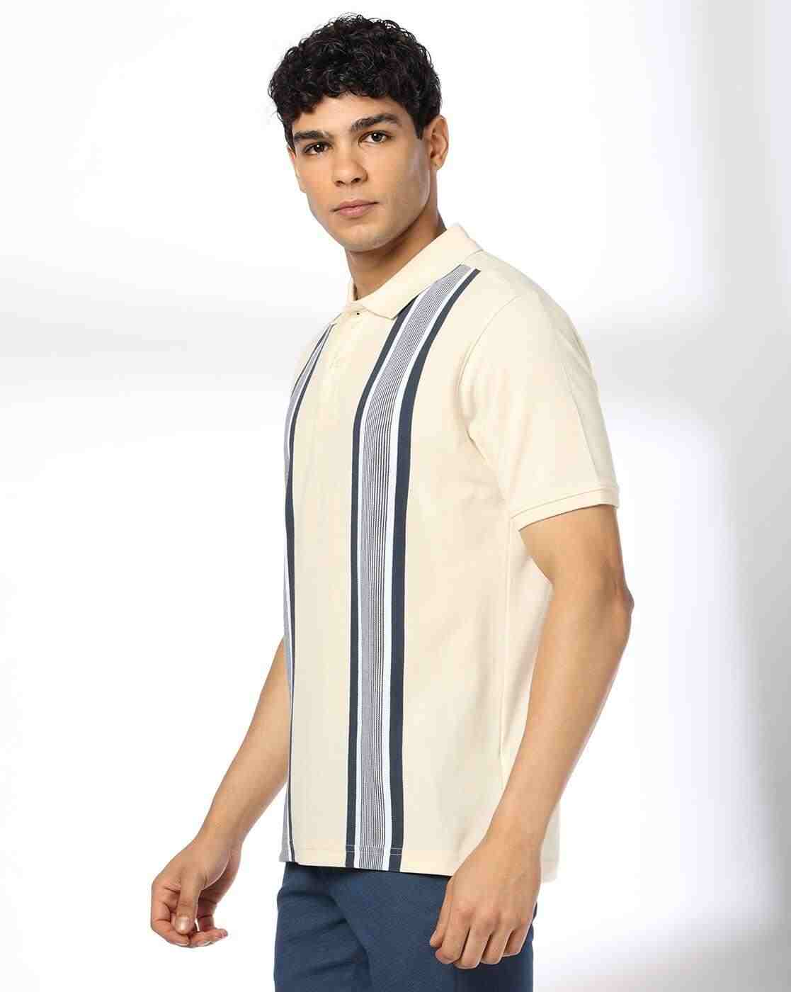 NETPLAY | Men Striped Slim Fit Polo T-Shirt|1