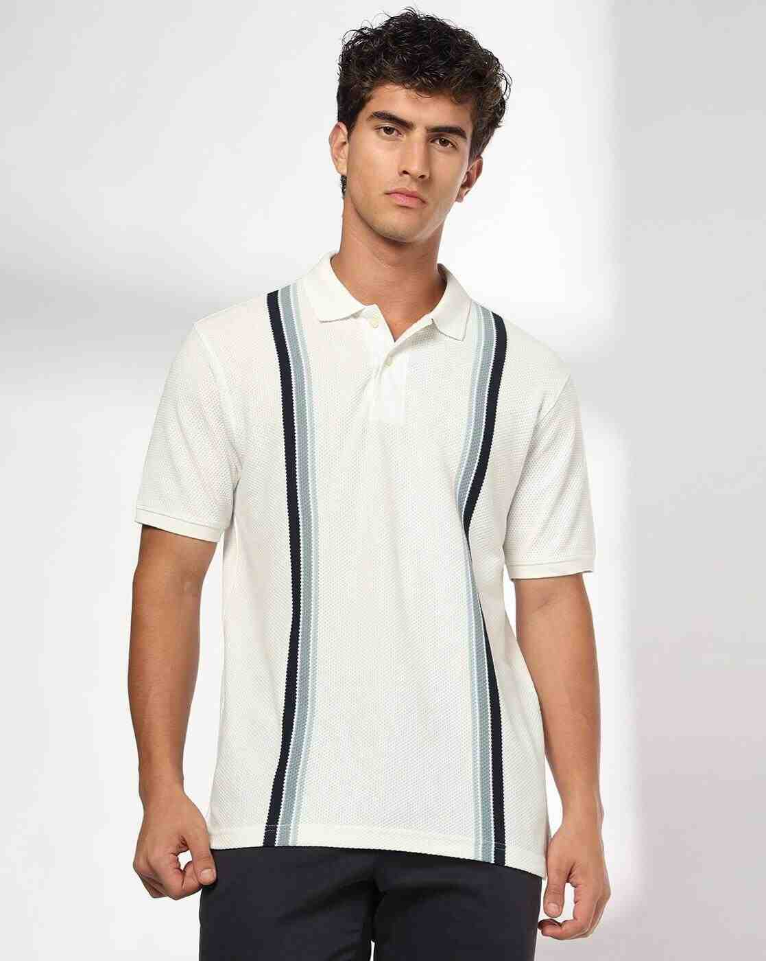 NETPLAY | Men Striped Slim Fit Polo T-Shirt|0