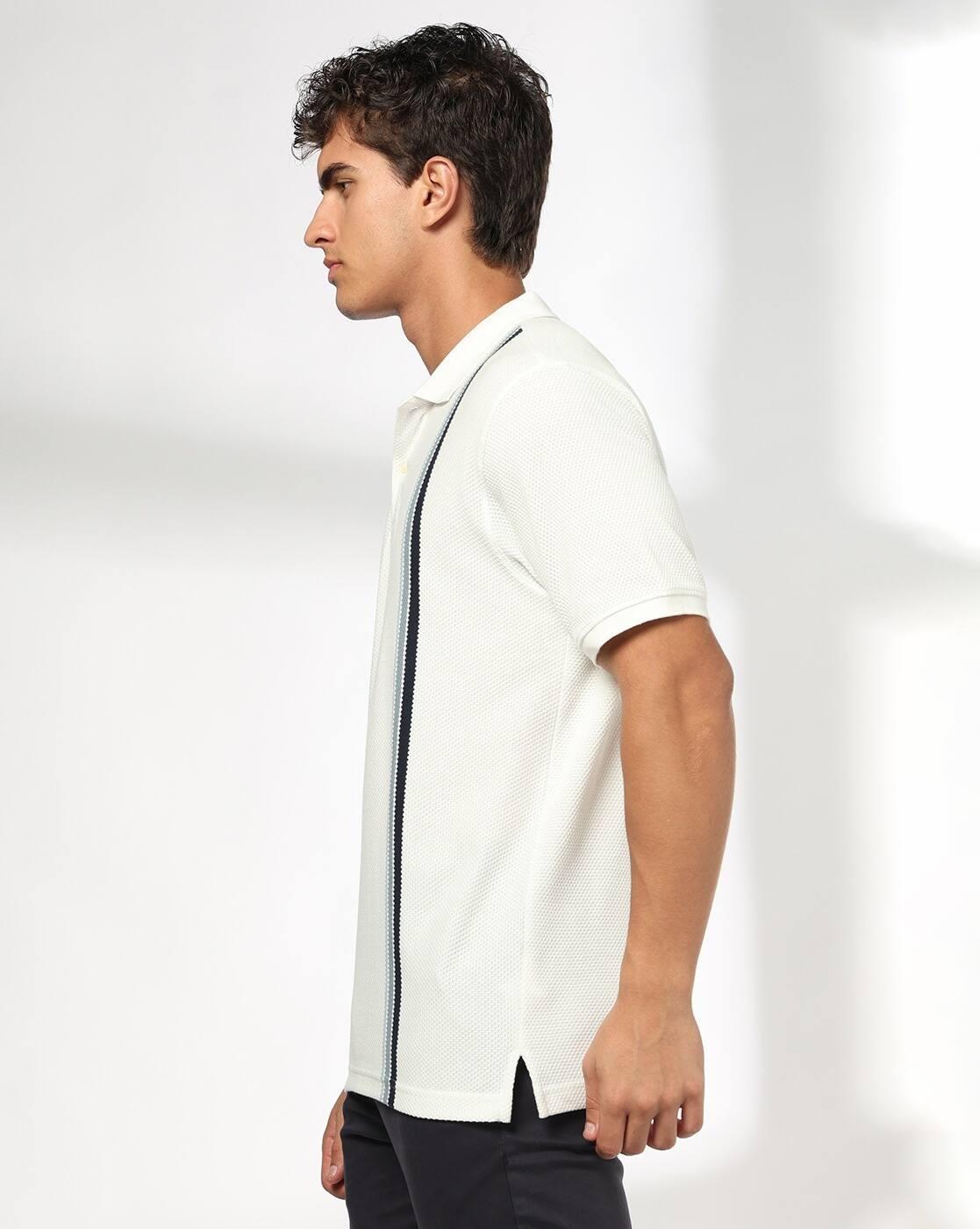 NETPLAY | Men Striped Slim Fit Polo T-Shirt|1