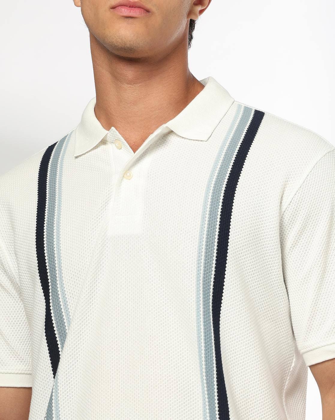 NETPLAY | Men Striped Slim Fit Polo T-Shirt|3