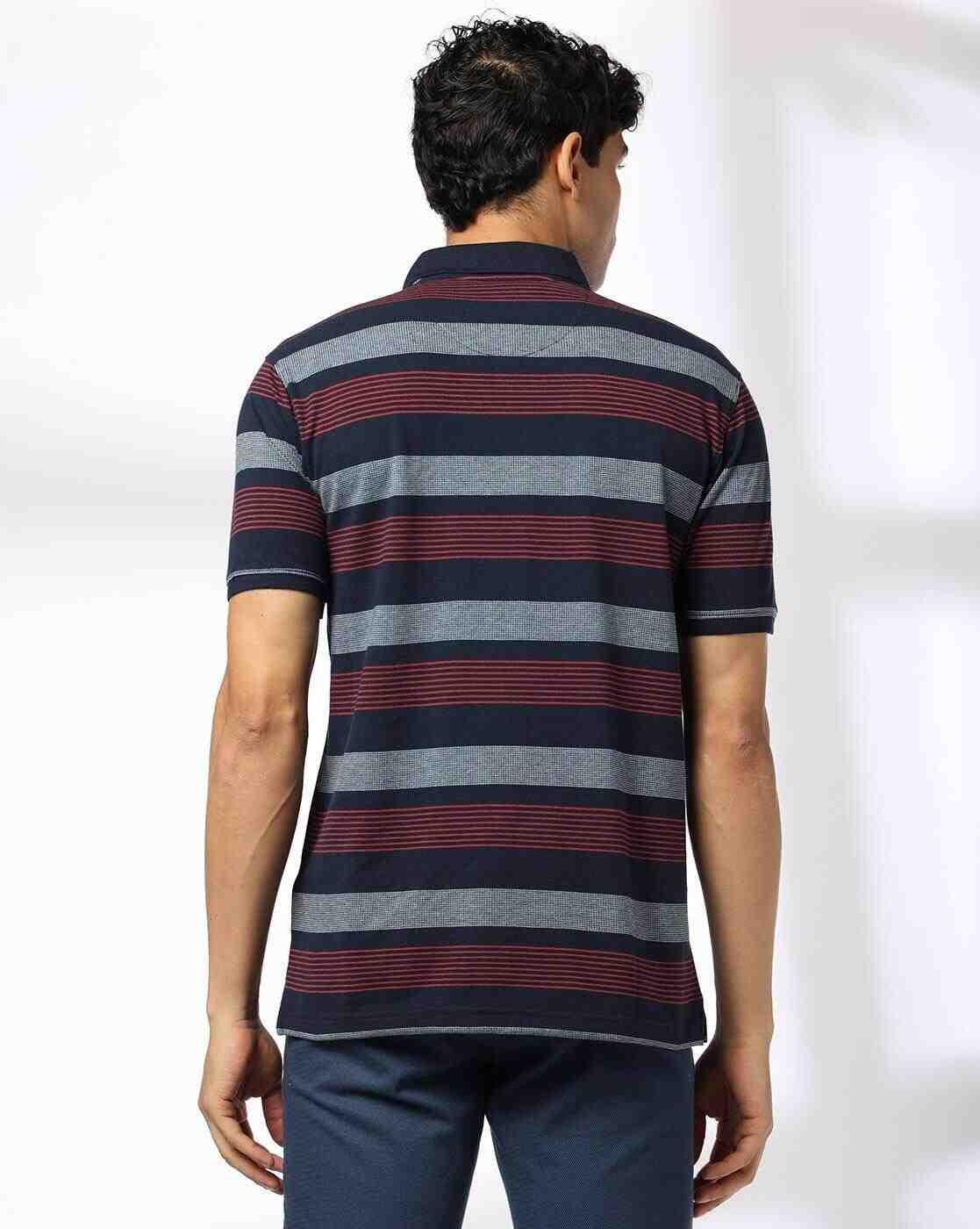 NETPLAY | Men Striped Slim Fit Polo T-Shirt|2
