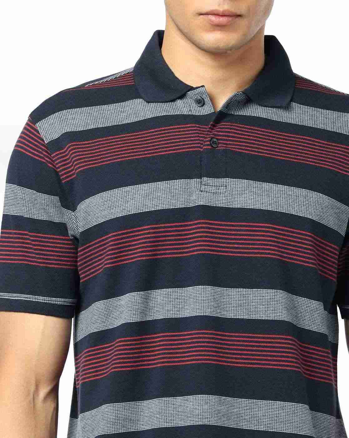 NETPLAY | Men Striped Slim Fit Polo T-Shirt|3