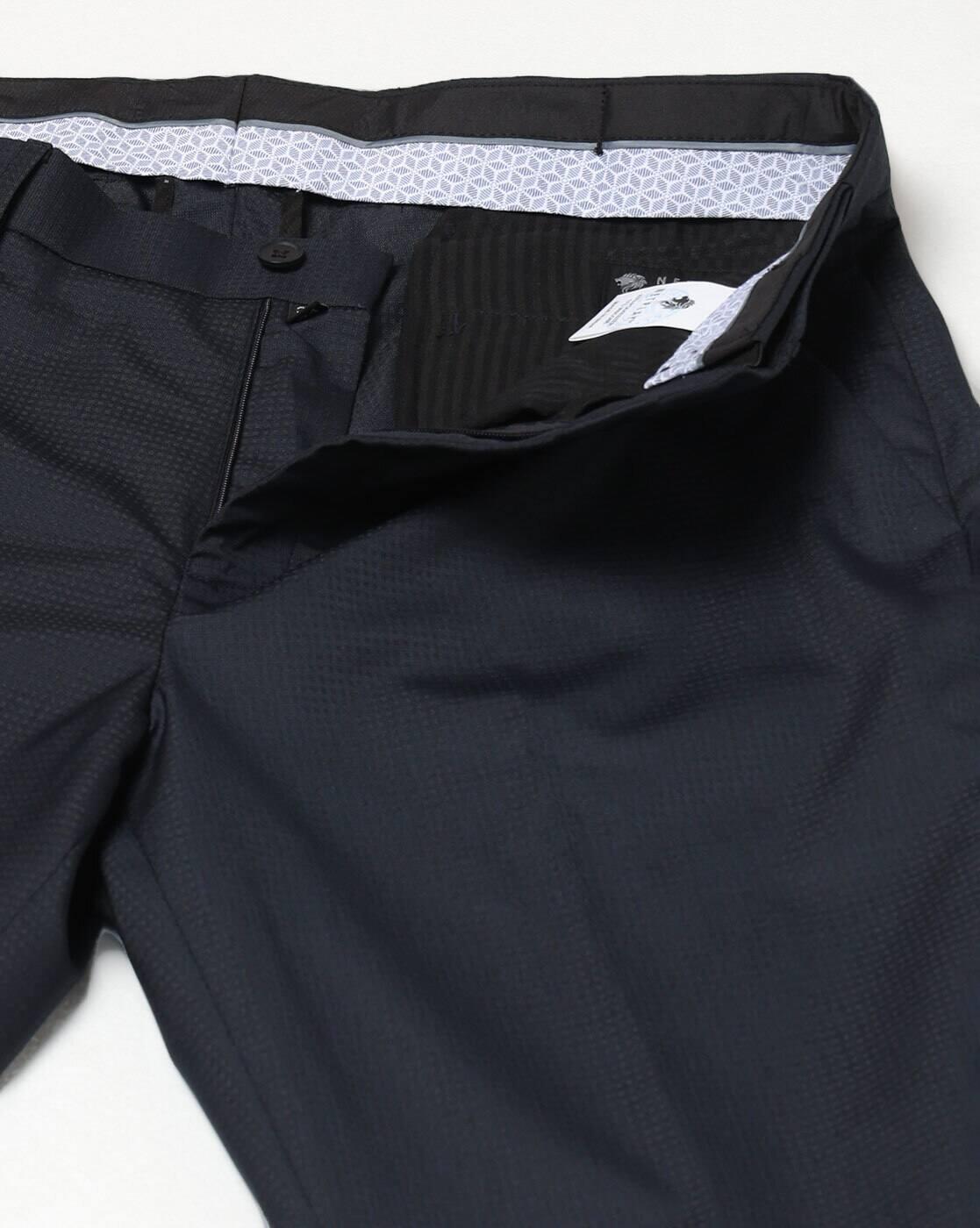NETPLAY | Men Slim Fit Flat-Front Trousers|4