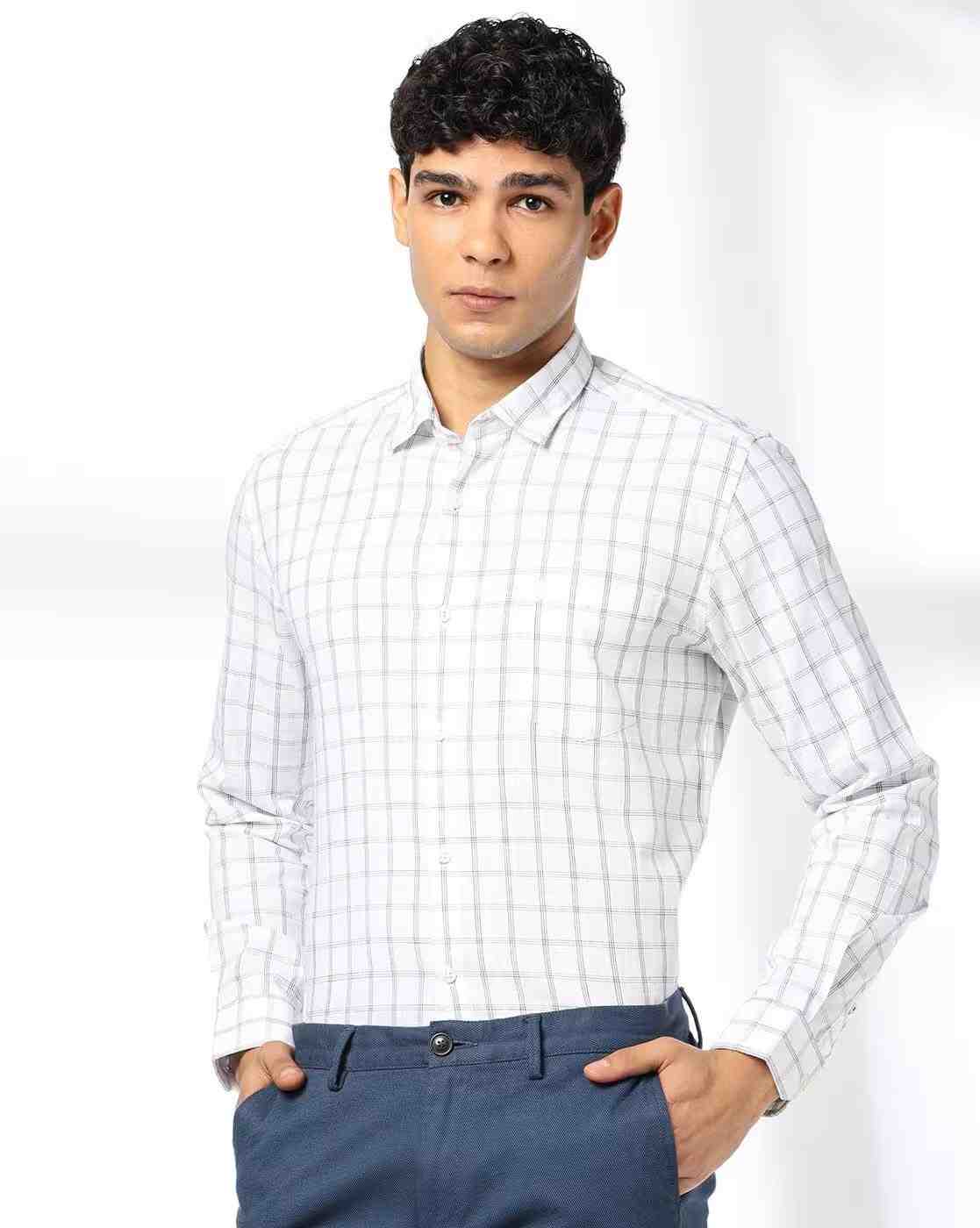 NETPLAY | Men Checked Slim Fit Cotton Shirt|0