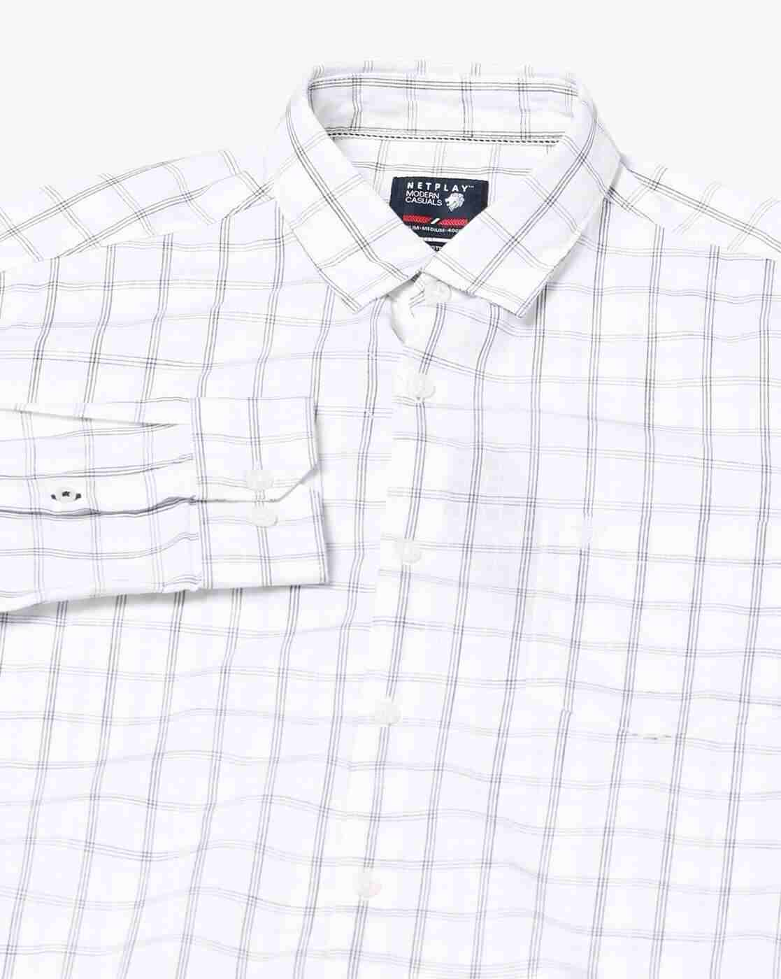 NETPLAY | Men Checked Slim Fit Cotton Shirt|5