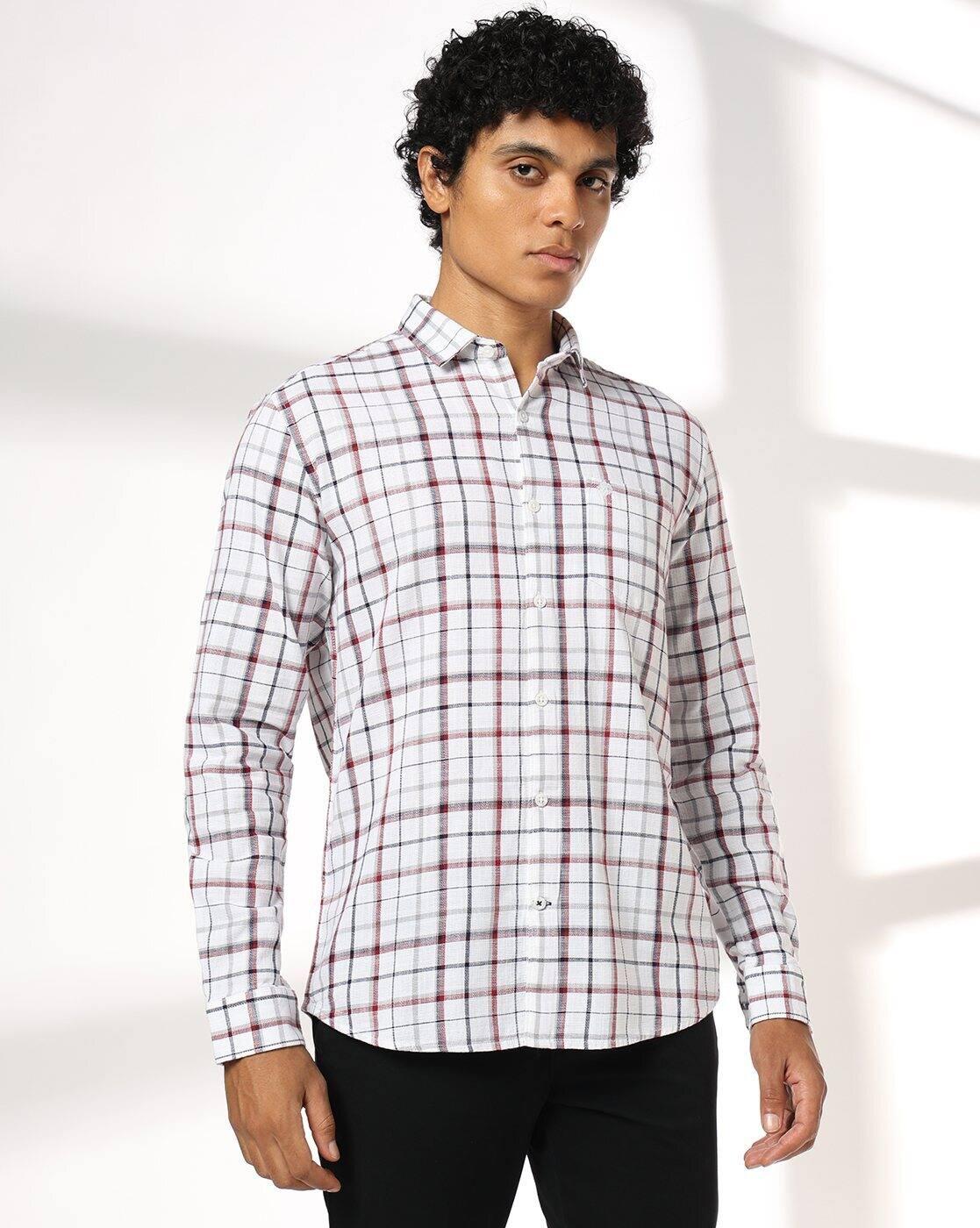 NETPLAY | Men Checked Slim Fit Shirt with Patch Pocket|3