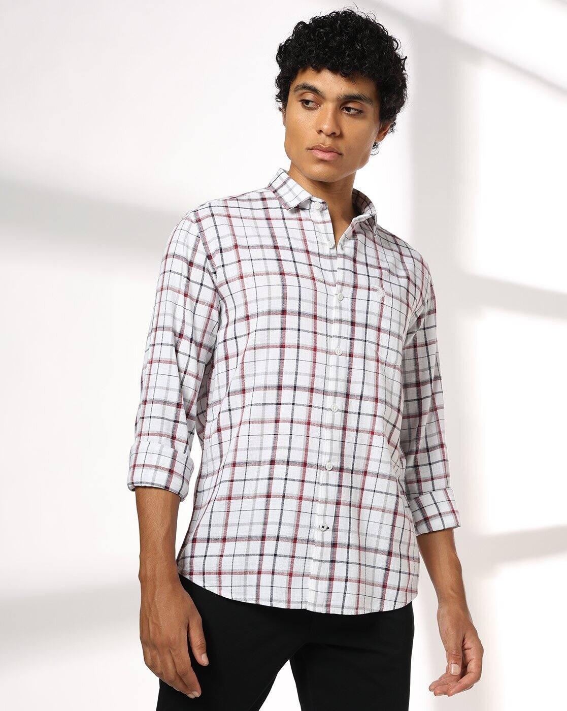 NETPLAY | Men Checked Slim Fit Shirt with Patch Pocket|4