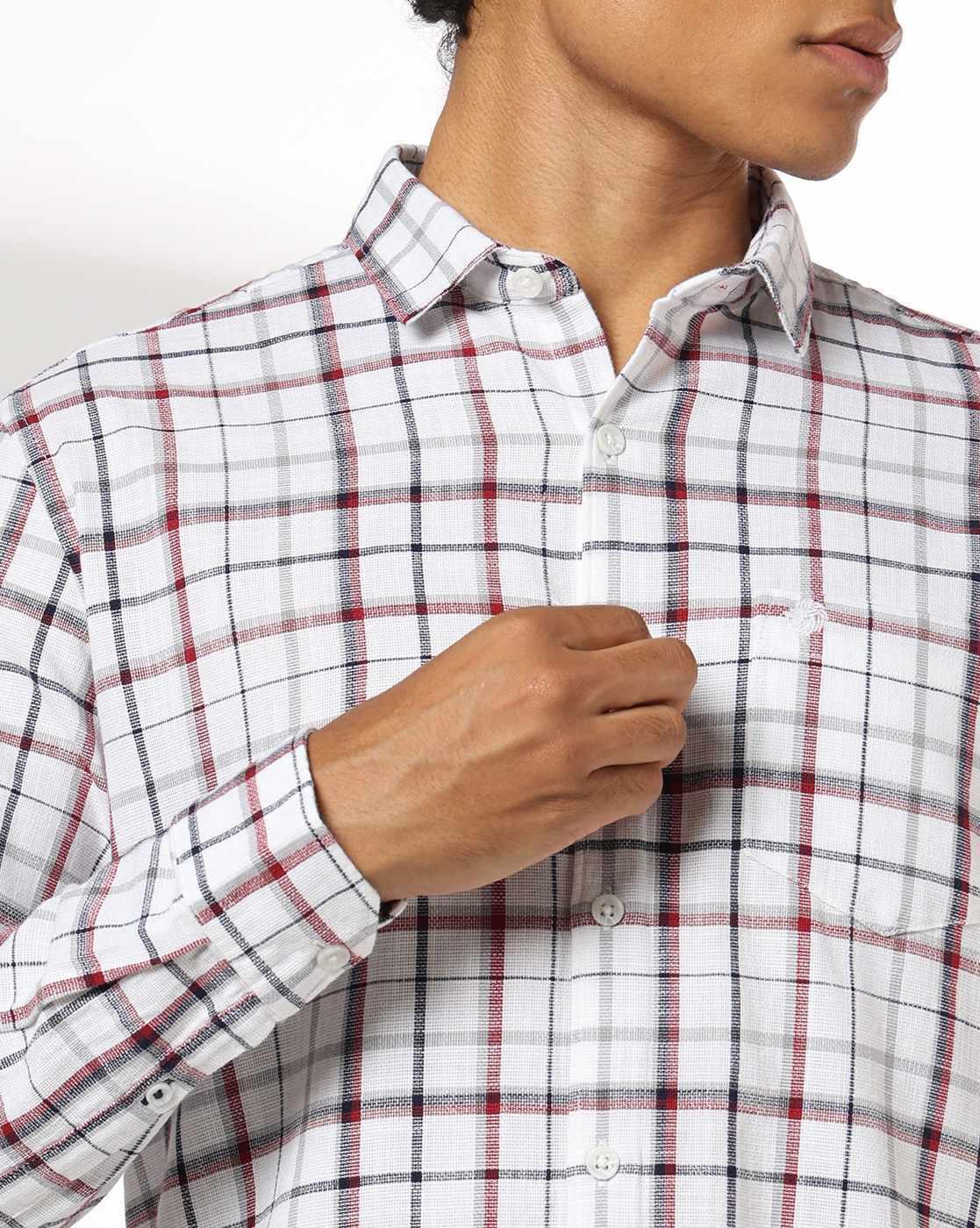 NETPLAY | Men Checked Slim Fit Shirt with Patch Pocket|5