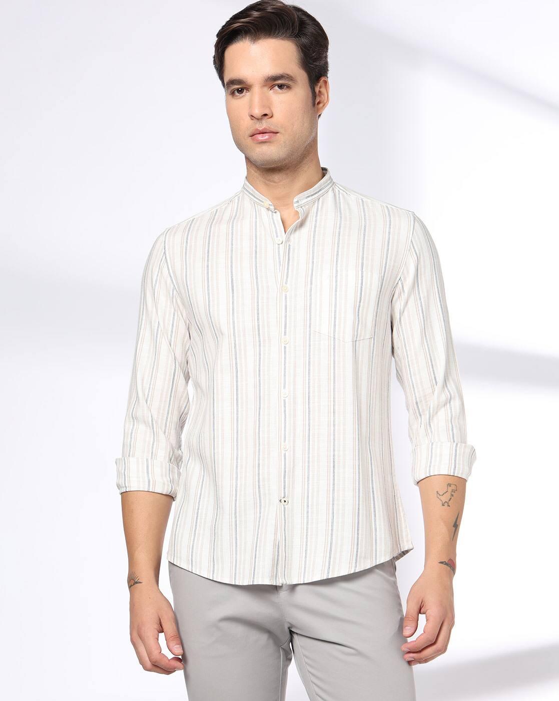 NETPLAY | Men Striped Slim Fit Shirt with Patch Pocket|0