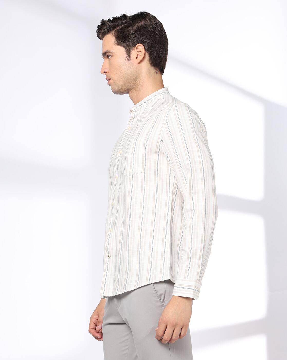 NETPLAY | Men Striped Slim Fit Shirt with Patch Pocket|1
