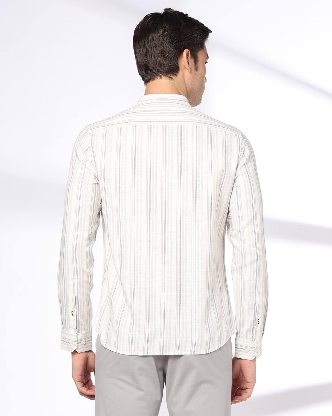 NETPLAY | Men Striped Slim Fit Shirt with Patch Pocket|2