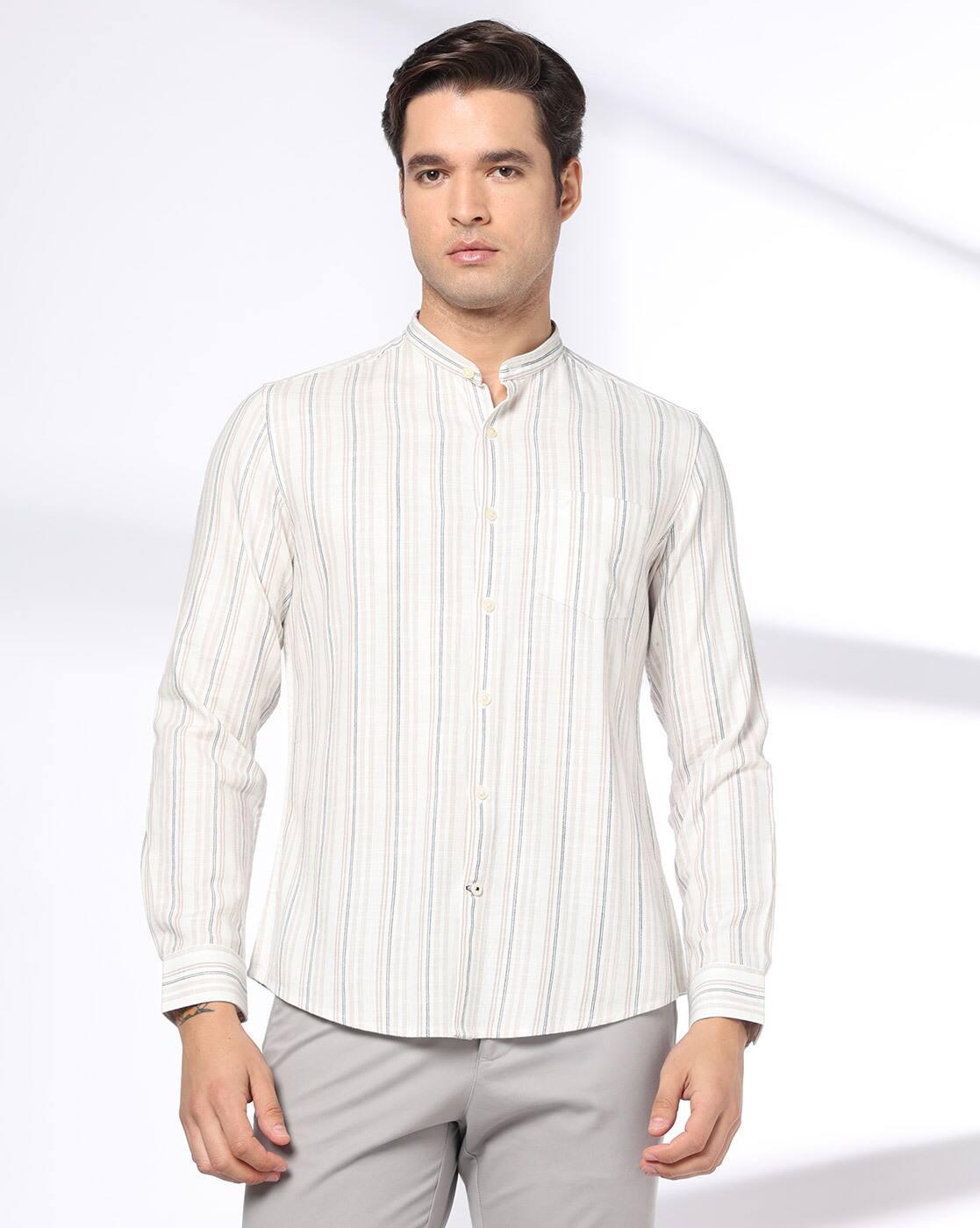 NETPLAY | Men Striped Slim Fit Shirt with Patch Pocket|3