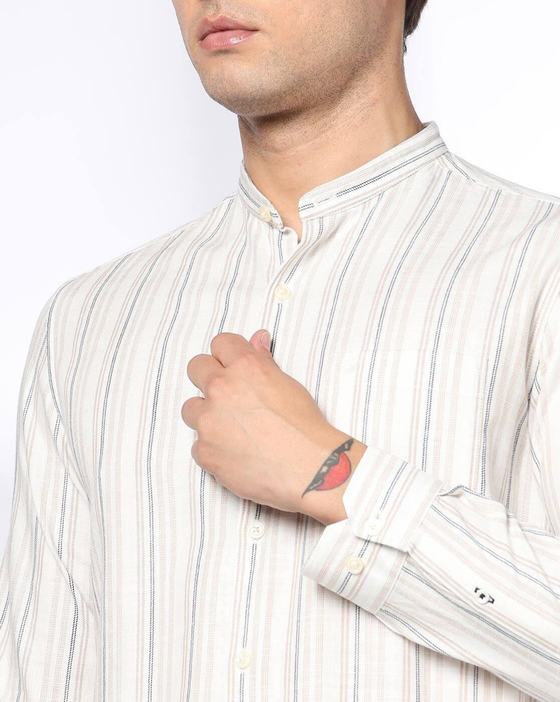 NETPLAY | Men Striped Slim Fit Shirt with Patch Pocket|4