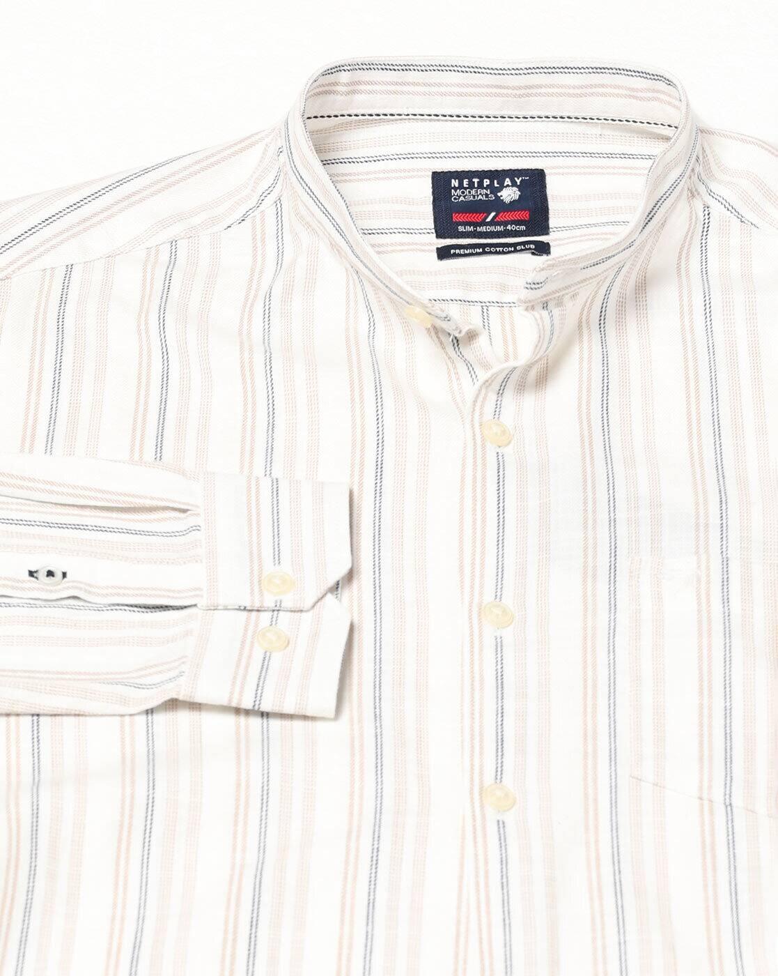 NETPLAY | Men Striped Slim Fit Shirt with Patch Pocket|5
