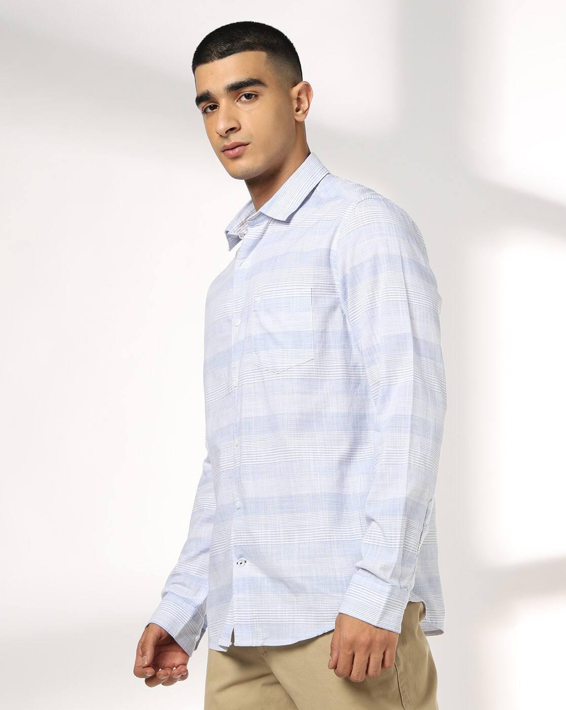 NETPLAY | Men Striped Slim Fit Full Sleeve Shirt|1