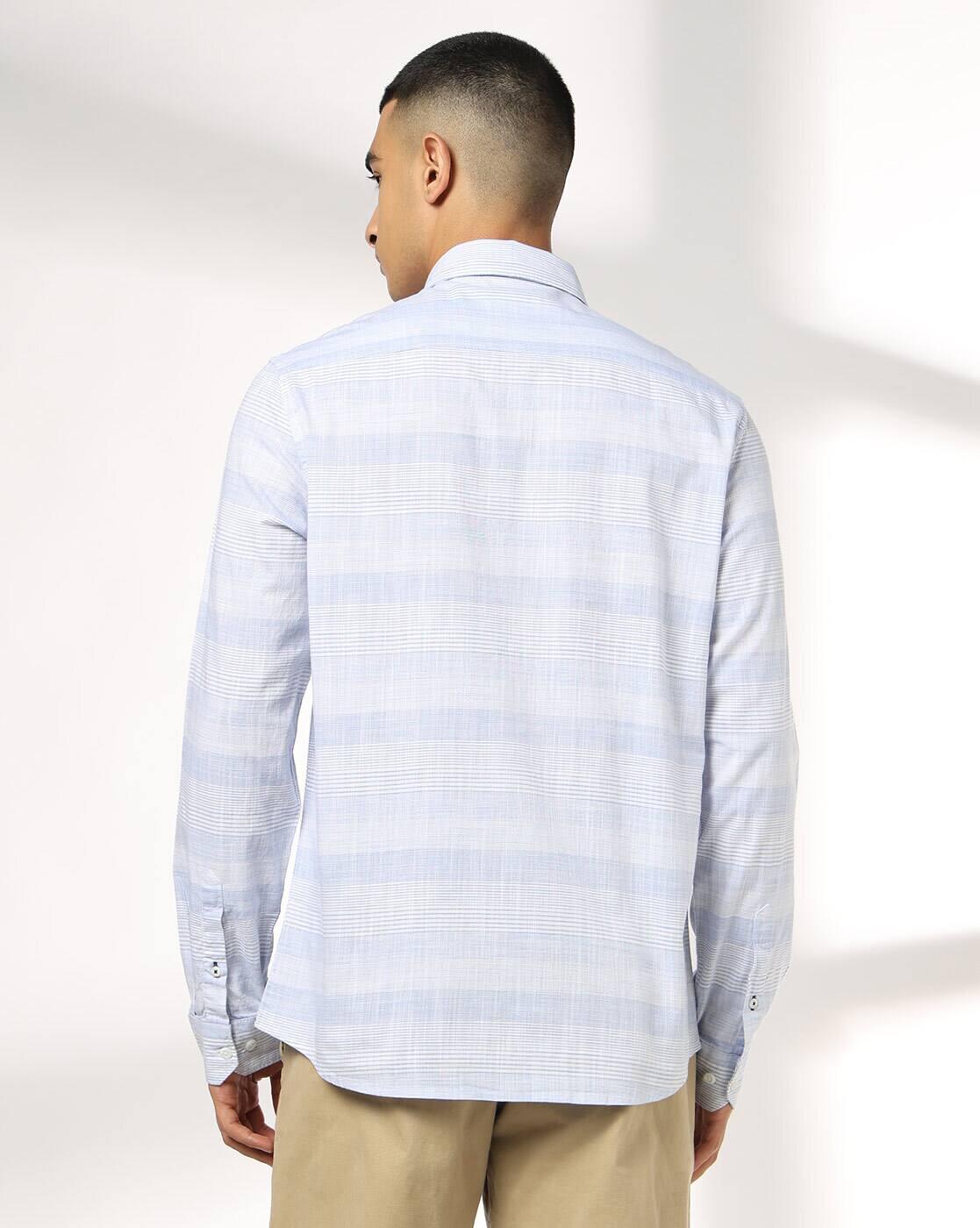 NETPLAY | Men Striped Slim Fit Full Sleeve Shirt|2