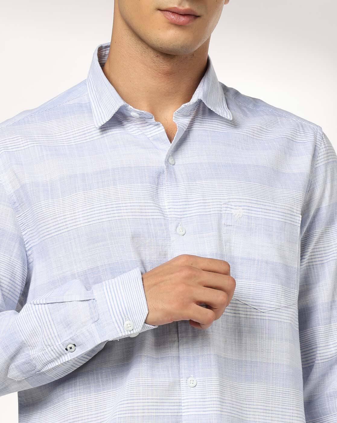 NETPLAY | Men Striped Slim Fit Full Sleeve Shirt|4
