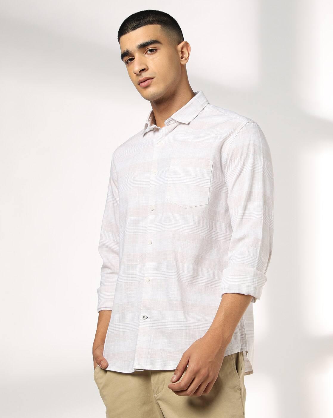 Men Striped Slim Fit Full Sleeve Shirt