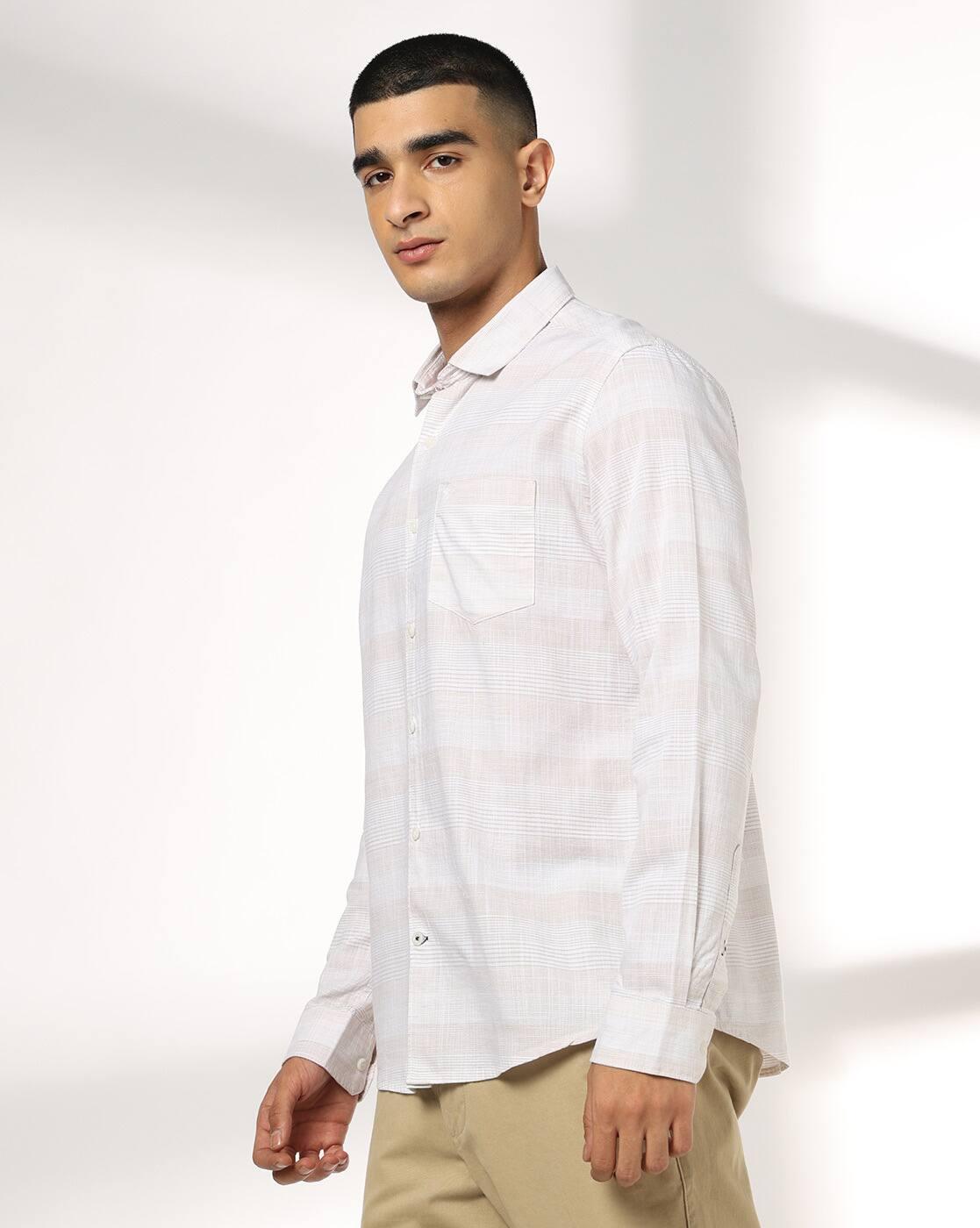 NETPLAY | Men Striped Slim Fit Full Sleeve Shirt|1