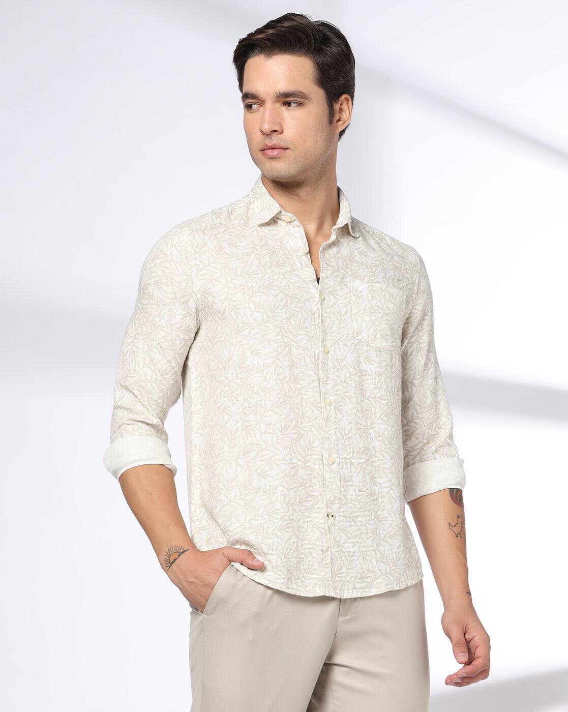 Men Printed Slim Fit Shirt with Patch Pocket